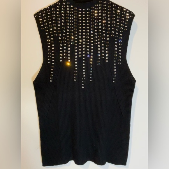 Halogen Rhinestone Embellished Sleeveless Funnel Neck Sweater - size xxl - NWT - Picture 4 of 12